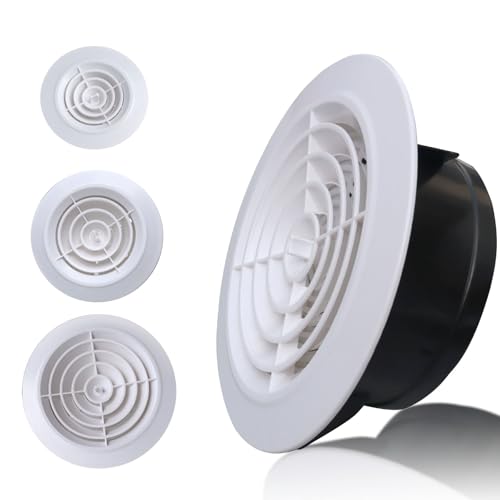 LüFtungsgitter, 150mm LüFtungsabdeckung, Insektennetz, Grillabdeckung, Zuluft Abluft Gitter LüFtung, Ventilation Grille FüR BelüFtung Zur Bad, Abluftschlauch, Wand, KüChe(Schwarz,200mm(8in)) von YQYHNB