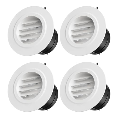 LüFtungsgitter, 200mm Vent Systems, WeißE Soffiten-Abdeckung, Runde LüFtungsschlitze, Mit Insektennetz Abluft Zuluft LüFtung Gitter FüR Badezimmer, HeimbüRo, KüChe(150mm(6in)) von YQYHNB