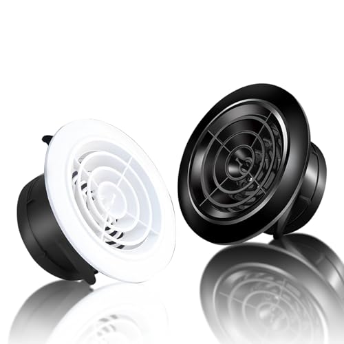 Vent Systems 200mm LüFtungsabdeckung, Runde LüFtungsschlitze, Kunststoff LüFtungsgitter, EntlüFtungsabdeckung, Hvac-LüFtungsöFfnungen FüR Badezimmer, HeimbüRo, KüChe(Schwarz,125mm(5in)) von YQYHNB