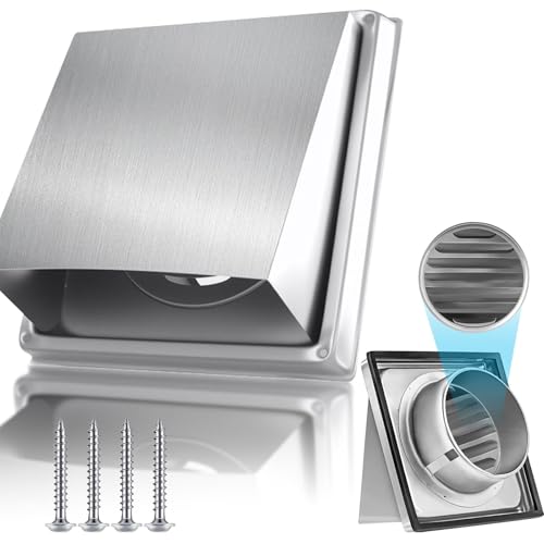 Vent Systems ø150mm LüFtungsgitter Eckig LüFtungsschlitz, Abdeckung FüR Trockner, Wetterschutzgitter Zur Dunstabzug Abdeckung AußEn FüR Den AußEnbereich Geeignet(125mm(5in)) von YQYHNB