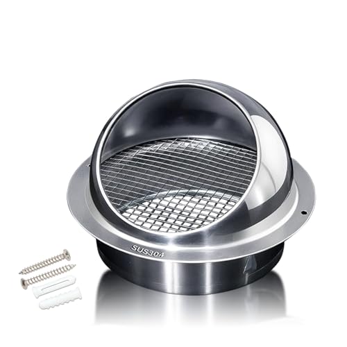Wetterschutzgitter Edelstahl 60mm(2.36in)~300mm(11.8in) Ablufthaube Edelstahl 304, Abluftgitter AußEn, Mit Insektenschutz, Geeignet FüR KüChe Und Bad(150mm(5.9 in)) von YQYHNB