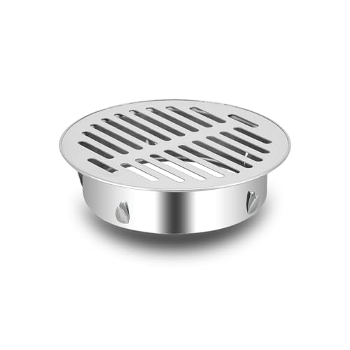 YQYHNB 110mm Bodenablauf, Runder Bodenablauf, Ablaufabdeckung Edelstahl Balkon Anti-Blockierender BOdenablauf, Edelstahl GroßE Verschiebung Antiblockierender BOdenablauf(304 Material,50mm(2in)) von YQYHNB