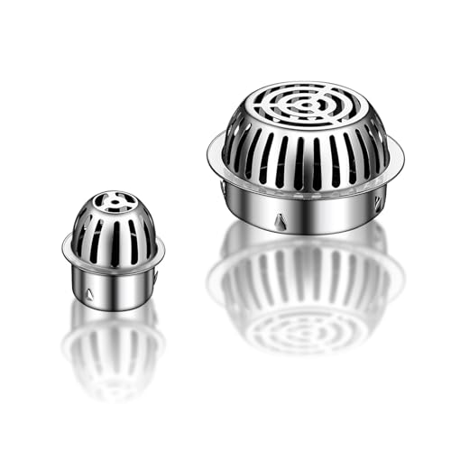 YQYHNB 110mm Runder Bodenablauf, Bodenablauf Aussen, BodenablauF Abdeckung, Edelstahl Balkon Anti Blockier Abnehmbarer BodenablauF FüR Abflussrohre Auspuffrohre Dachbalkon(304 Material,160mm(6.3in)) von YQYHNB