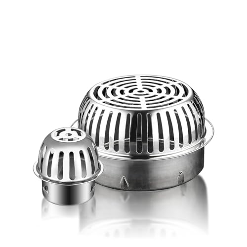 YQYHNB 110mm Runder Bodenablauf, Bodenablauf Aussen, BodenablauF Abdeckung, Edelstahlbalkon BodenablauF für den Abflussrohre Auspuffrohre Dachbalkon Außenbereich(201 Material,65mm(2.5in)) von YQYHNB