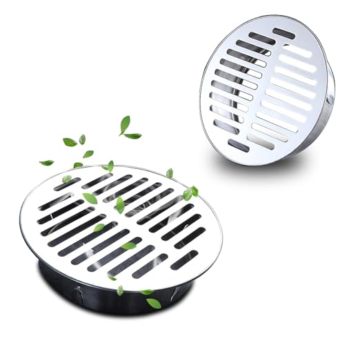 YQYHNB 90mm Bodenablauf, Runder Bodenablauf Edelstahl Antiblockier-Abflussschutzfilter für den Abflussrohre Auspuffrohre Dachbalkon Außenbereich(201 Material,75mm(3in)) von YQYHNB