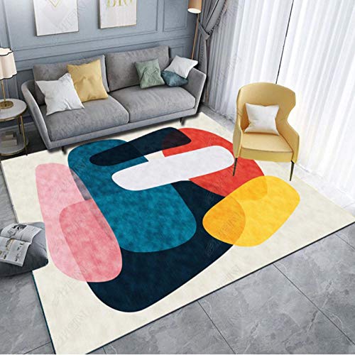 YQZS Teppich Schlafzimmer Teppich Orientteppich Buntes ovales Muster weiche Pflegeleicht Teppiche für Wohnzimmer Schlafzimmer,200X300CM(79X118inch) von YQZS