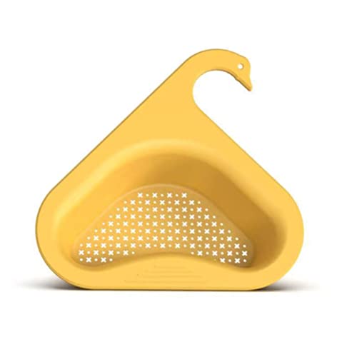 YQkoop Kitchen Sink Drain Basket Swan Drain Rack, Stanzfreies Triangular Sink Strainer Corner Kitchen Aufhängen Sink Filter, Multi-Functional Siebhalter Abflussregal Sink Gadgets für Kitchen Bathroom von YQkoop