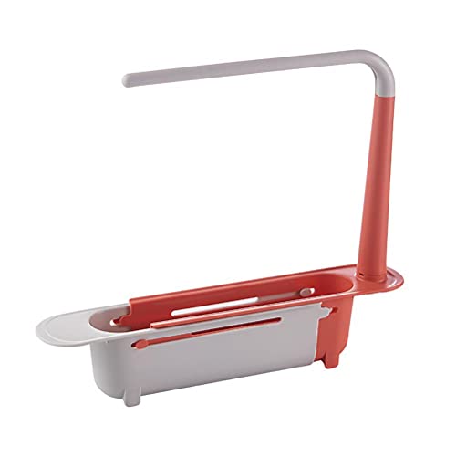 YQkoop Updated Telescopic Sink Storage Rack, Telescopic 2 in 1 Sink Storage Rack Holder, Kreatives erweiterbares Spülbecken Rack Verdickter Schwamm SeifeAufbewahrungskorb Halter von YQkoop