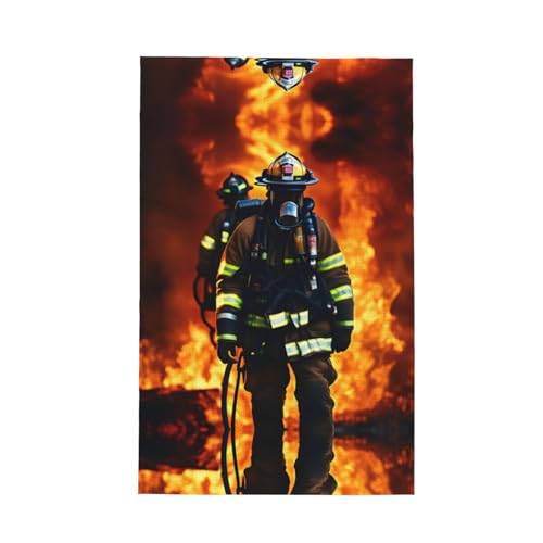 YQxwJL Geschirrtücher mit Feuerwehrmann Flammen-Druck, schnell trocknend, ultraweich, super saugfähig, zum Trocknen von Geschirr von YQxwJL
