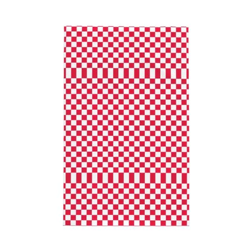 YQxwJL Küchentücher mit Waffelmuster, schnell trocknend, ultraweich, super saugfähig, zum Trocknen von Geschirr, rot kariert, weiß kariert von YQxwJL