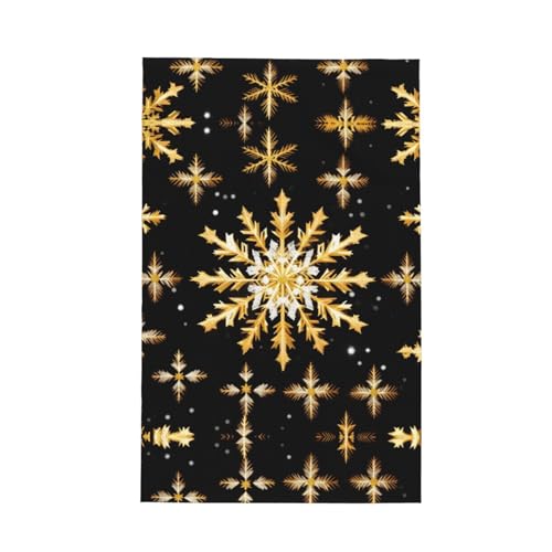 YQxwJL Küchentücher mit goldenem Weihnachts-Schneeflocken-Druck, weich, saugfähig, Geschirrtücher für die Küche, zum Kochen, Reinigungstücher YQxwJL Küchentücher mit goldenem Weihnachts-Schneeflocken-Druck, weich, saugfähig, Geschirrtücher für die Küche, zum Kochen, Reinigungstücher von YQxwJL