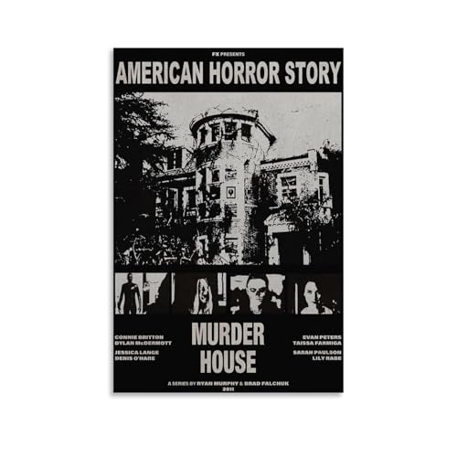 YRAEYWAER Poster "American Horror Story" Mordhaus, ästhetische Dekoration, Wohnzimmer, Wohnzimmer, Wandkunst, Dekoration, Poster, 50 x 75 cm, ungerahmter Stil von YRAEYWAER