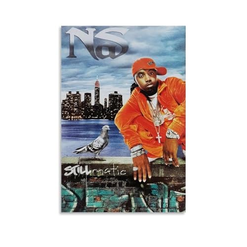 YRAEYWAER Stillmatic-Poster, Motiv: Nas Rapper, ästhetische Dekoration, Wohnzimmer, Wohnzimmer, Wandkunst, Dekoration, Poster, 30 x 45 cm, ungerahmter Stil YRAEYWAER Stillmatic-Poster, Motiv: Nas Rapper, ästhetische Dekoration, Wohnzimmer, Wohnzimmer, Wandkunst, Dekoration, Poster, 30 x 45 cm, ungerahmter Stil von YRAEYWAER