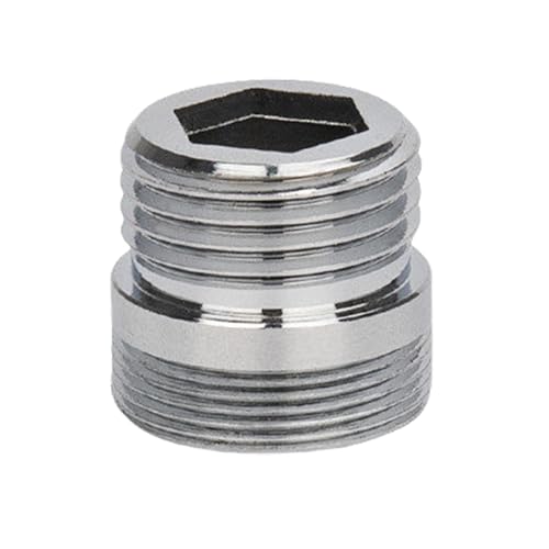 YRAKOZIN Messing Wasserhahn Adapter, Küche Bad Wasserhahn Aufsatz zum Anschließen von Wasserhähnen und Strahlregler, Gartenschläuchen, Wasserreinigern (Außengewinde M22 auf Außengewinde 1/2") von YRAKOZIN