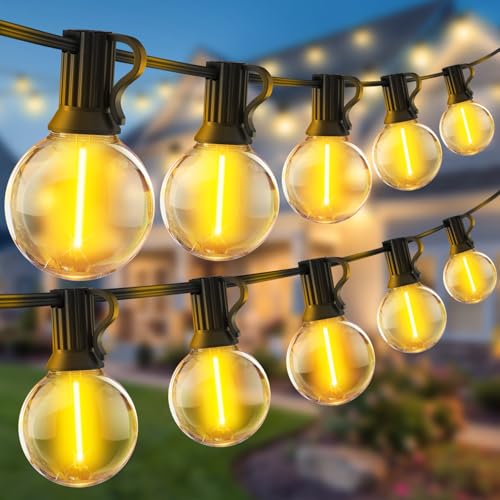 Lichterkette Außen LED Strom Beleuchtung 15m 50ft Outdoor String Lights Aussen Lichterketten Glühbirnen mit G40 IP44 Wetterfest Glühbirne Balkon Terrasse Party gartenbeleuchtung von YRATERVSR