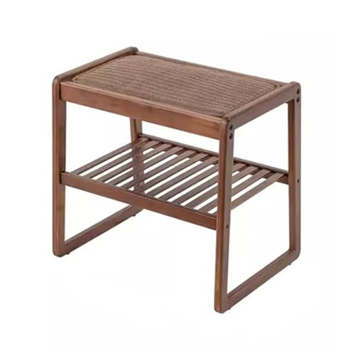 YRCHang Niedriger Stuhl Holz Wasserdichter Rutschfester Badezimmer-duschhocker 2-lagige Verstaubare Sitzbank Zum Wechseln Von Schuhen,48X35X44cm von YRCHang