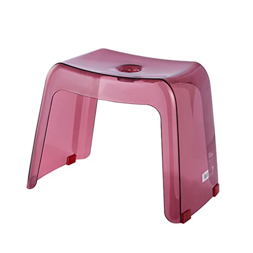 YRCHang Transparente Badhocker Klare, Transparent Duschhocker Stiefhocker Wasserdichtes Stuhl Stall Niedriger Stuhl Tragbar Für Heimatbadezimmer -Wohnung Eingang (Size:1pc,Color:rot) von YRCHang