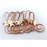 Wunderschöne 24 Stk. Handgemachte Weihnachtsornament Haken Hänger Stern-Rose Gold von YRCX