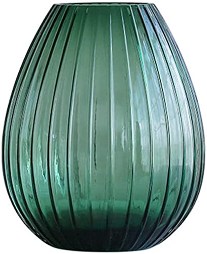 YRHH Kreative Vase Glas Blumenvase, Rundes Design Grün Minimalistischer Blumentopf Für Hochzeit Wohnzimmer Dekoration Dekorative Vase Geschenk-C von YRHH
