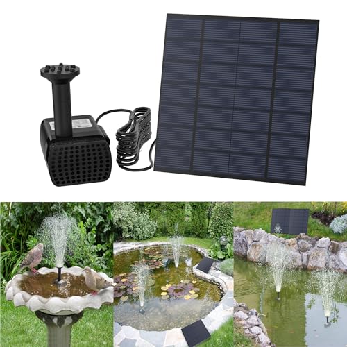 YRHome 1,8W Solar Springbrunnen Platz Solarpumpen Update Teichpumpe Garten Wasserpumpe Schwimmender Solar Panel Brunnen Fontäne Pumpe für Vogelbad, Garten, Fisch-Behälter, Pool, Kleiner teich von YRHome