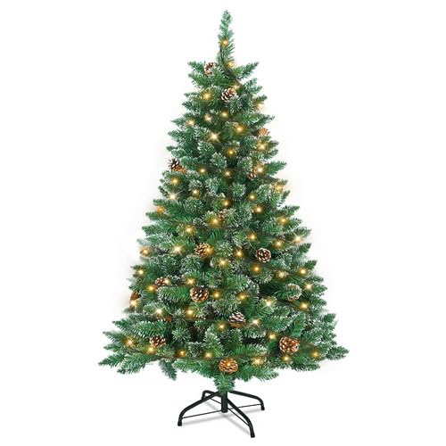 YRHome 120cm Künstlicher Weihnachtsbaum mit Beleuchtung Grün PVC mit Schnee-Effekt & Kiefernzapfen LED PVC Christbaum Tannenbaum Dekobaum mit ständer Weihnachtsdeko für Weihnachten Dekoration YRHome 120cm Künstlicher Weihnachtsbaum mit Beleuchtung Grün PVC mit Schnee-Effekt & Kiefernzapfen LED PVC Christbaum Tannenbaum Dekobaum mit ständer Weihnachtsdeko für Weihnachten Dekoration von YRHome