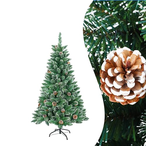 YRHome 120cm künstlicher Weihnachtsbaum Tannenbaum Grüne PVC mit Schnee-Effekt mit Kiefernzapfen Christbaum Kunstbaum Weihnachtsdeko für Zuhause Geschäfte Büro inkl. Metall Ständer YRHome 120cm künstlicher Weihnachtsbaum Tannenbaum Grüne PVC mit Schnee-Effekt mit Kiefernzapfen Christbaum Kunstbaum Weihnachtsdeko für Zuhause Geschäfte Büro inkl. Metall Ständer von YRHome