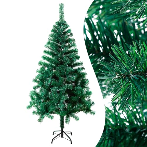 YRHome PVC Künstlicher Weihnachtsbaum 150cm 300 Spitzen Tannenbaum Christbaum naturgetreu Weihnachtsdeko Weihnachtsbäume -Schnellaufbau Klappsystem, Schwer entflammbar und Metall Ständer -Grün von YRHome