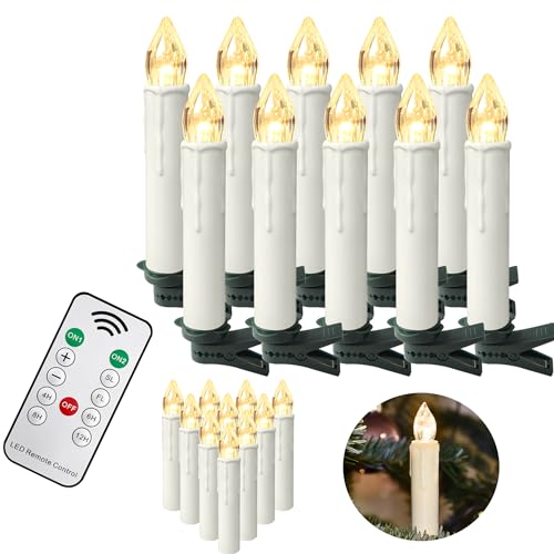 YRHome 20er LED Kerzen Weihnachtskerzen Kabellos Warmweiß mit Timer Fernbedienung & Clips Christbaumkerzen Weihnachtsbaumkerzen für Weihnachtsbaum Weihnachtsdeko Party Hochzeitsdeko Feiertag Dimmbar YRHome 20er LED Kerzen Weihnachtskerzen Kabellos Warmweiß mit Timer Fernbedienung & Clips Christbaumkerzen Weihnachtsbaumkerzen für Weihnachtsbaum Weihnachtsdeko Party Hochzeitsdeko Feiertag Dimmbar von YRHome