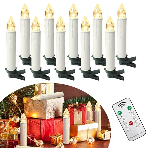 YRHome 20er Weihnachtskerzen mit Timer Fernbedienung Weinachten LED Kerzen Warmweiß Kerzen Kabellos Weihnachtsbaum Flammenlose Baumkerzen mit Clips für Weihnachtsdeko Hochzeit Party YRHome 20er Weihnachtskerzen mit Timer Fernbedienung Weinachten LED Kerzen Warmweiß Kerzen Kabellos Weihnachtsbaum Flammenlose Baumkerzen mit Clips für Weihnachtsdeko Hochzeit Party von YRHome