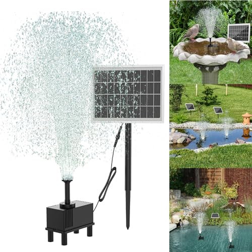 YRHome 2W Solar Springbrunnen Solarpumpen Update Teichpumpe Garten Wasserpumpe Schwimmender Solar Panel Brunnen Fontäne Pumpe für Vogelbad, Garten, Fisch-Behälter, Pool, Kleiner teich von YRHome