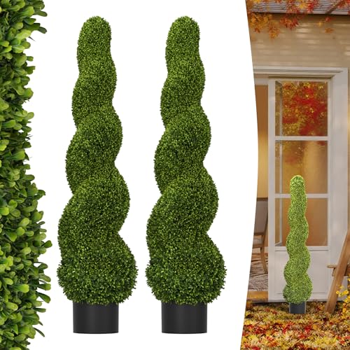 YRHome 2er Set Künstlicher Spiral-Buchsbaum 120cm Zedernbaum Zimmerpflanze UV-beständige Kunstpflanzen im Topf Künstliche Pflanzen für Garten, Balkon, Terrasse, Wohnzimmer & Büro YRHome 2er Set Künstlicher Spiral-Buchsbaum 120cm Zedernbaum Zimmerpflanze UV-beständige Kunstpflanzen im Topf Künstliche Pflanzen für Garten, Balkon, Terrasse, Wohnzimmer & Büro von YRHome