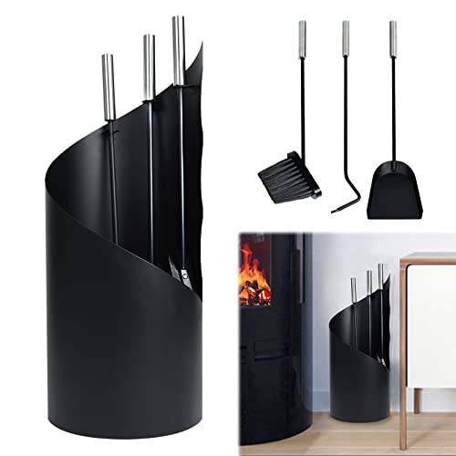 YRHome 4-teiliges Kaminbesteck Edelstahl Kamingarnitur Kaminzubehör mit Schürhaken, Kaminschaufel, Ascheschaufel, Ständer Stahl Edelstahlgriffe Klassisch Garnitur Ofenbesteck Modern Design YRHome 4-teiliges Kaminbesteck Edelstahl Kamingarnitur Kaminzubehör mit Schürhaken, Kaminschaufel, Ascheschaufel, Ständer Stahl Edelstahlgriffe Klassisch Garnitur Ofenbesteck Modern Design von YRHome