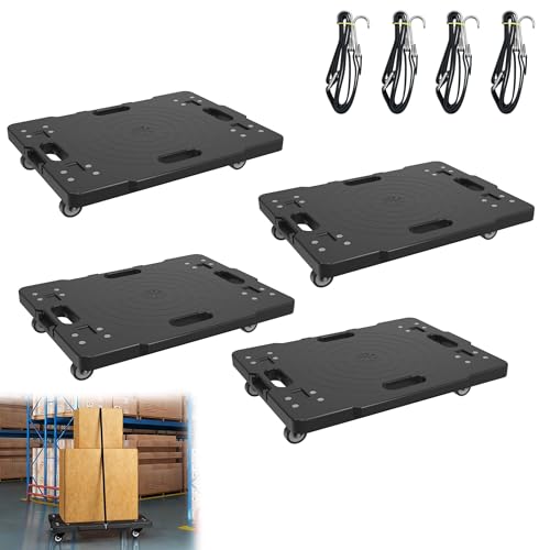 YRHome 4er Transportroller Möbelroller Umzugshelfer Erweiterbar Rollbrett Möbeltransportrollen Tragkraft Bis 600KG mit 4 Seilen Schwarz Rollbrett für Umzug und Werkstatt YRHome 4er Transportroller Möbelroller Umzugshelfer Erweiterbar Rollbrett Möbeltransportrollen Tragkraft Bis 600KG mit 4 Seilen Schwarz Rollbrett für Umzug und Werkstatt von YRHome