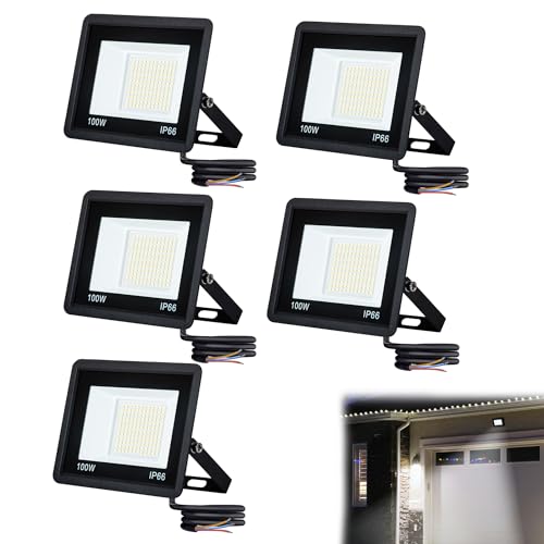 YRHome 5x 100W LED Strahler Außen Superhell LED Scheinwerfer Außen IP66 Wasserdicht Flutlicht LED Fluter Kaltweiß 7000LM Aussenstrahler Flutlichtstrahler Baustrahler für Hof, Garten, Lager, Hof YRHome 5x 100W LED Strahler Außen Superhell LED Scheinwerfer Außen IP66 Wasserdicht Flutlicht LED Fluter Kaltweiß 7000LM Aussenstrahler Flutlichtstrahler Baustrahler für Hof, Garten, Lager, Hof von YRHome