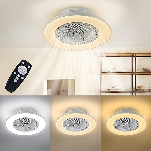YRHome 90W LED Deckenventilator mit Beleuchtung und Fernbedienung Dimmbar Deckenleuchte Einstellbare Windgeschwindigkeit Ventilator Deckenlampe Modern Ultra-Leise Farbwechsel für Wohnzimmer von YRHome