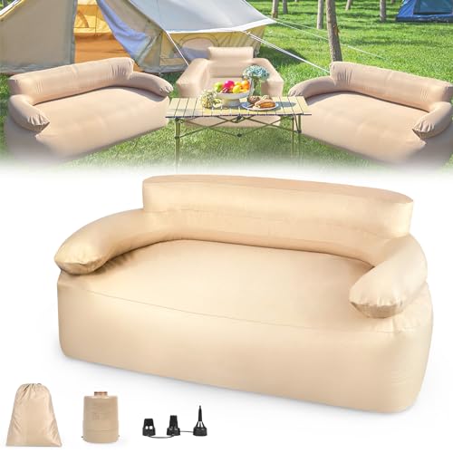 YRHome Aufblasbares Sofa Aufblasbare Couch Camping Outdoor Luftsofa mit Rücken Armlehne Doppelsofa, 176 x 86 x 69 cm Lounge Sofa Wasserdicht,Portabel für Outdoor Indoor, Reisen, Strand von YRHome