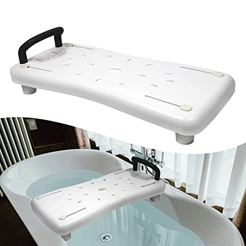 YRHome Badewannensitz 70x31cm Badewannenbrett zum sitzen Badewannensitz Senioren Erwachsene Einstellbar Wannenbrett zum Sitzen für Badewanne Duschbrett Sitzbrett bis 150kg mit Schwarz Griff von YRHome