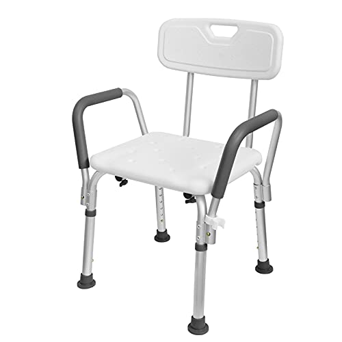 YRHome Duschhocker Höhenverstellbar - Duschstuhl für Senioren Schwangere Badstuhl für dusche Anti-Rutsch Stuhl mit Armlehne und Rückenlehne Badsitz 5 Stufen 37,5- 50,5 cm für Kinder, Alter Schwangere YRHome Duschhocker Höhenverstellbar - Duschstuhl für Senioren Schwangere Badstuhl für dusche Anti-Rutsch Stuhl mit Armlehne und Rückenlehne Badsitz 5 Stufen 37,5- 50,5 cm für Kinder, Alter Schwangere von YRHome