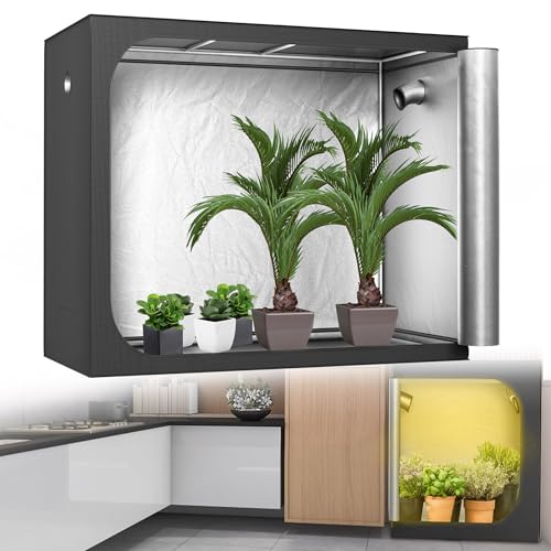 YRHome Growzelt für Indoor Growbox Lichtdicht & Wasserdicht mit Transparentem Sichtfenster Pflanzenzelt aus 600D Oxford-Stoff Zuchtzelt Indoor Anbauzelt Grow Tent für Tomaten Gemüse - 40x40x120cm YRHome Growzelt für Indoor Growbox Lichtdicht & Wasserdicht mit Transparentem Sichtfenster Pflanzenzelt aus 600D Oxford-Stoff Zuchtzelt Indoor Anbauzelt Grow Tent für Tomaten Gemüse - 40x40x120cm von YRHome