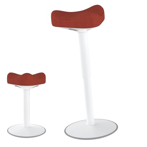 YRHome Hocker Bürohocker Ergonomischer Hocker Stehhocker Wackelhocker Arbeitshocker Schreibtischstuhl 360° drehbarer, Höhenverstellung 57-82cm für Zuhause und im Büro, Orange von YRHome