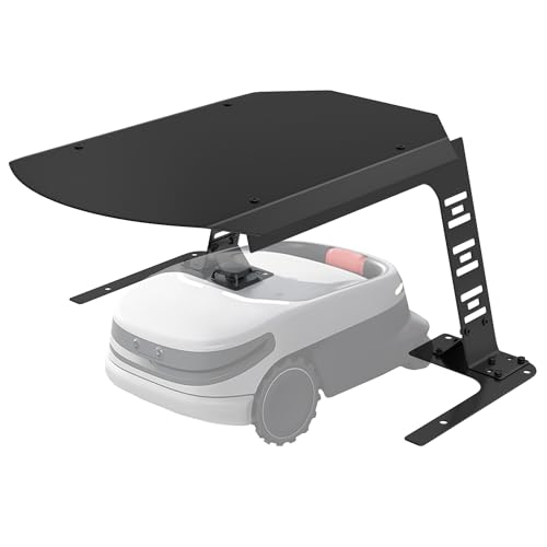 YRHome Mährobotergarage aus Metall Mähroboter Garage Schwarz Garage für Mähroboter Wetterfeste UV-Schutz Carport Überdachung Garage Dach für Rasenroboter & Ladestation Rostfreies - 77x94x36cm von YRHome