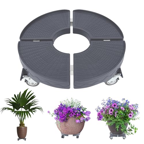 YRHome Pflanzenroller Ø 39-52cm Einstellbar Blumenroller Pflanzenroller für Außenbereich Innenbereich Blumentopfständer auf Rollen Rollbrett Rund Tragkraft 300 kg Für Hausgarten Blumentopf Grau YRHome Pflanzenroller Ø 39-52cm Einstellbar Blumenroller Pflanzenroller für Außenbereich Innenbereich Blumentopfständer auf Rollen Rollbrett Rund Tragkraft 300 kg Für Hausgarten Blumentopf Grau von YRHome