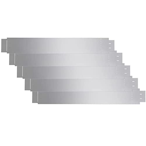 YRHome Rasenkante Metall 10m x 15cm Verzinkt Beetumrandung Mähkante Beeteinfassung Mähkante Palisade Beetbegrenzung Rasenbleche Gartenbeet 10 Stücke - Länge 100cm Höhe 15cm, Silber von YRHome