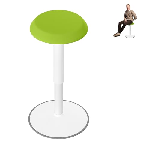 YRHome Rund Ergonomischer Hocker Stehhocker mit Schwingeffekt Sitzhöhe 54-79 cm Arbeitshocker Wackelhocker Schreibtischstuhl 360° drehbarer Grün von YRHome