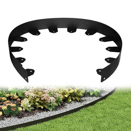 YRHome Schwarz Verzinkte Metall Beeteinfassung 45m x 5cm Flexible Rasenkante mit Erdankern, Gezacktes Design für Gartenbeet, Landschaftsbau, Beetumrandung, Mähkante und Bordüre-Rostfrei & Langlebig YRHome Schwarz Verzinkte Metall Beeteinfassung 45m x 5cm Flexible Rasenkante mit Erdankern, Gezacktes Design für Gartenbeet, Landschaftsbau, Beetumrandung, Mähkante und Bordüre-Rostfrei & Langlebig von YRHome