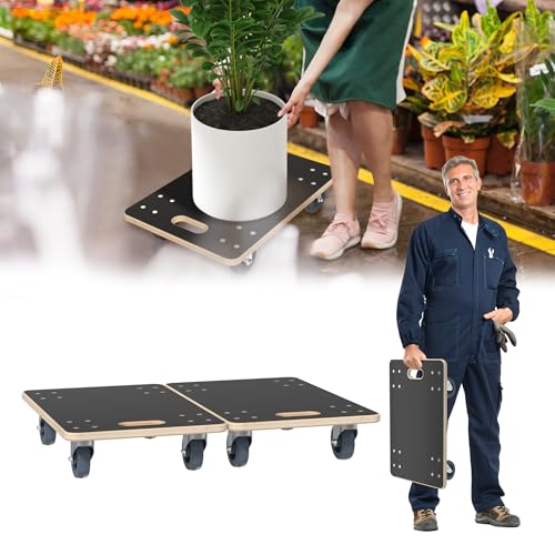 YRHome Transportroller Mit Fußbremse Griff Rollbretter Transport Rollwagen 60 x 40 x 14.5 cm bis 200kg Wasserdicht rutschfest Für Umzug Möbel-Transport Möbelhund Rollwagen Roller Transporter,2 PCS von YRHome