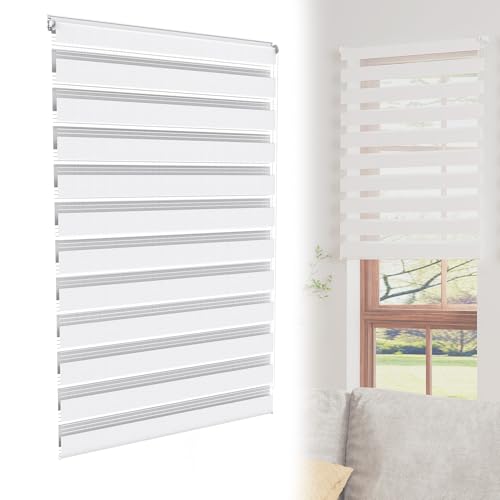 YRHome Weiß Doppelrollo Klemmfix ohne Bohren B100 x H220 cm Klemmrollo Zebrarollo Fensterrollo Seitenzugrollo für Fenster & Türen mit Seitenzug Sonnenschutz UV-Schutz Privatschutz lichtdurchlässig YRHome Weiß Doppelrollo Klemmfix ohne Bohren B100 x H220 cm Klemmrollo Zebrarollo Fensterrollo Seitenzugrollo für Fenster & Türen mit Seitenzug Sonnenschutz UV-Schutz Privatschutz lichtdurchlässig von YRHome