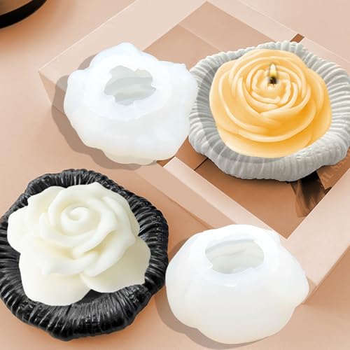 YRIHJIXQ 2Stück Silikonform Blumen Rosen Kerzenformen zum Gießen Silikonform für Kerzen von YRIHJIXQ