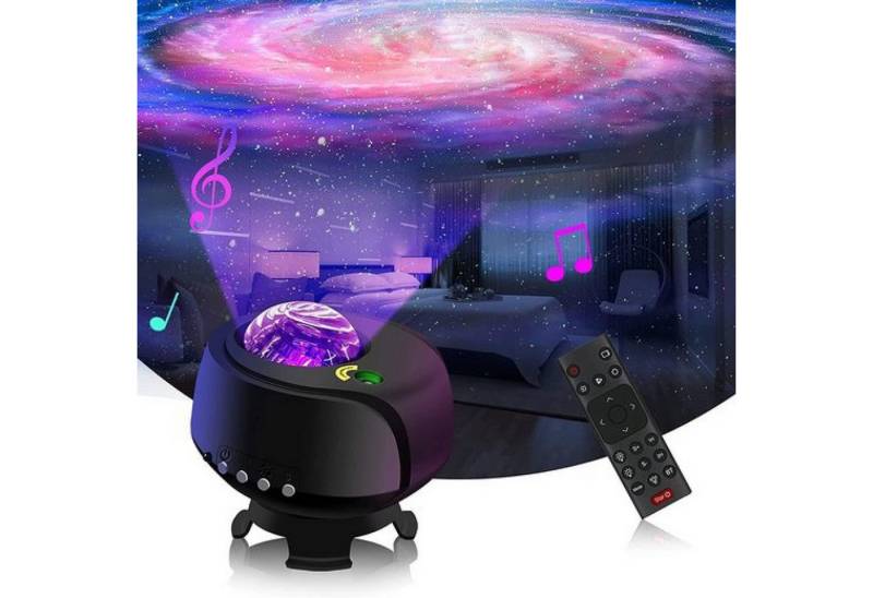 YRIIOMO LED Nachtlicht USB LED Sternenhimmel Projektor – Wassermuster Nachtlicht mit, Bluetooth Funktion für stimmungsvolle Atmosphäre von YRIIOMO
