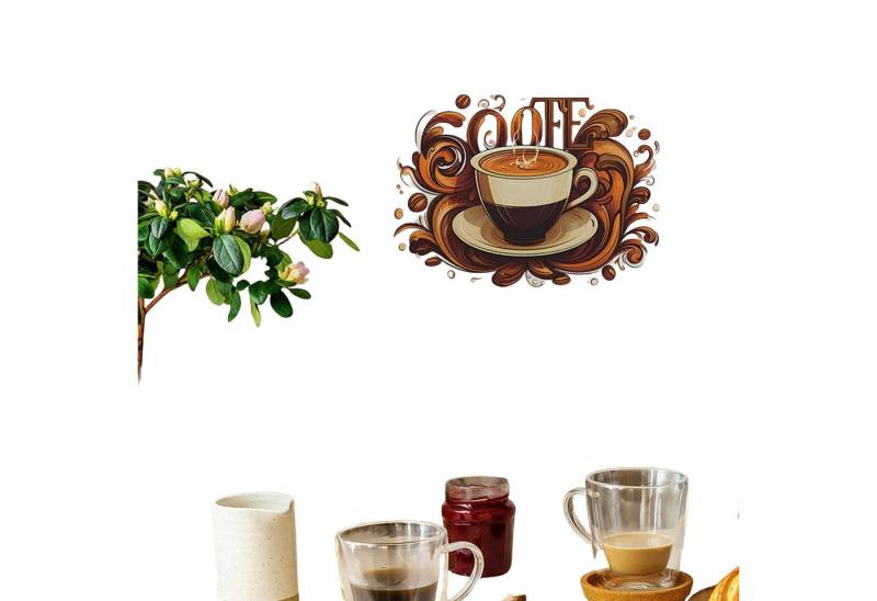 YRIIOMO Wanddekoobjekt Selbstklebende, abnehmbare Wandsticker aus EVA Material – ideal für (moderne Dekorationen in Cafés, Büros und Teeküchen, geeignet für, glatte Oberflächen wie Glas, Fliesen oder gestrichene Wände) von YRIIOMO
